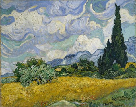 Van Gogh Campuri De Grau Cu Chiparosi Reproduceri Dupa Pictori