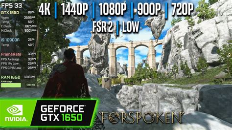 GTX 1650 Forspoken 4K 1440p 1080p 900p 720p FSR 2 YouTube