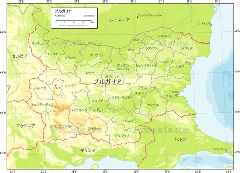 ブルガリア 地勢図 ベクター地図素材のダウンロード販売 アフロモール