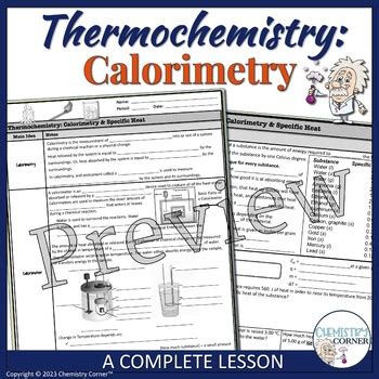 Thermochemistry Calorimetry Specific Heat By Chemistry Corner