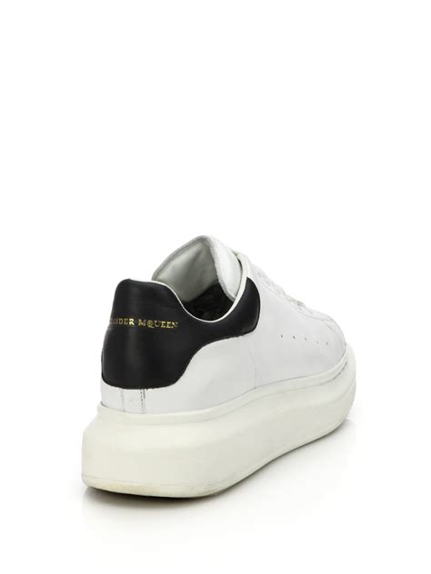 Alexander McQueen Leather Sneakers in White - Lyst