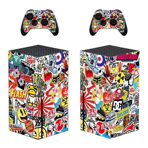 Kit Autocollants Pour Xbox Series X Doodle Sticker Skin Pour Xbox