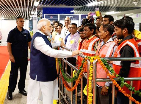 Prime Minister Narenndra Modi Inaugurates The Extension Of Delhi