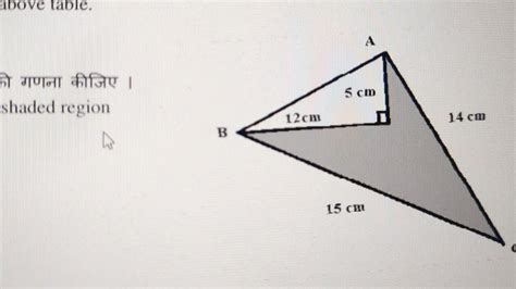 Calculate The Area Of The Shaded Region Herons Formula Class Th Cbse