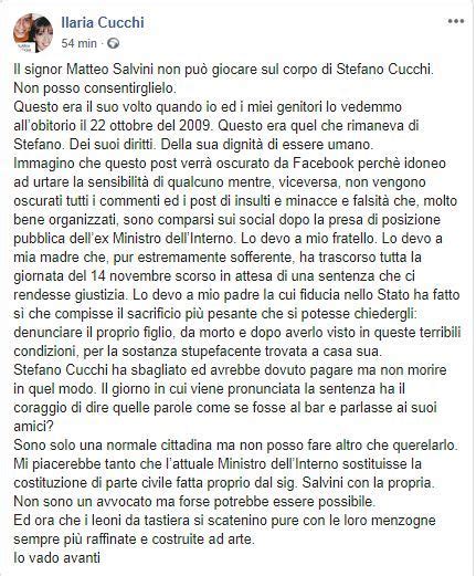 Ilaria Cucchi ha querelato Matteo Salvini Non può giocare sul corpo