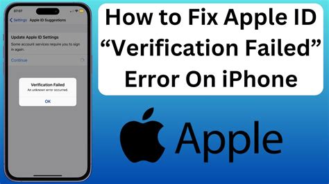 How To Fix Apple Id Verification Failed Error On Iphone Youtube