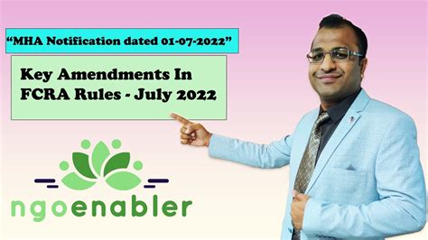 Recent Amendments In Fcra Rules July Mha Notification Dated