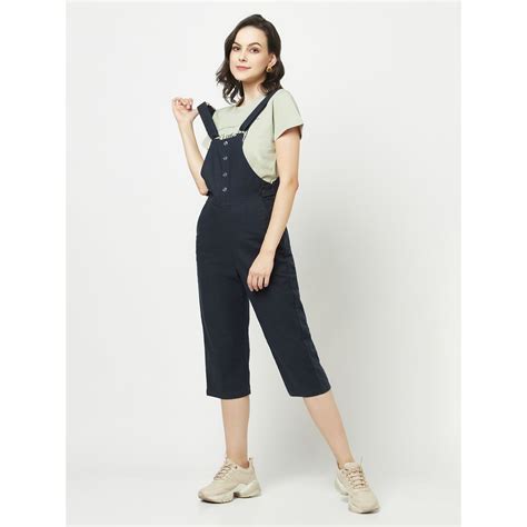 Buy Crimsoune Club Women Navy Blue Dungaree Online