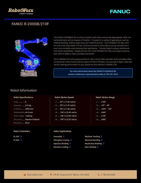 Pdf Fanuc R 2000ib 210f Datasheet · The Fanuc R 2000ib