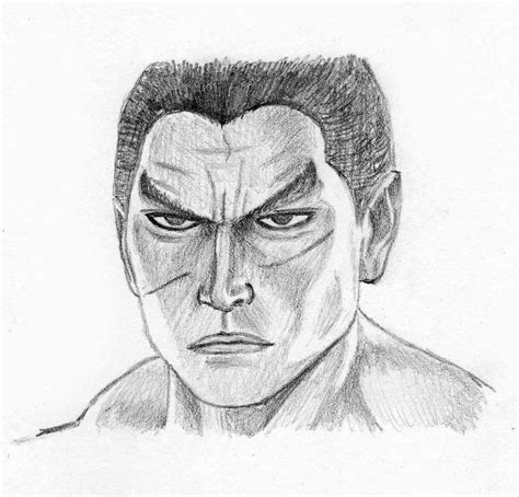 Pencil Drawing Kazuya Mishima From Tekken 8 Trailer