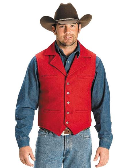 Schaefer Mens Red Cattle Baron Vest Latest Clothes For Men Mens