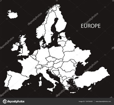 Mapa Europa Preto E Branco Mapa