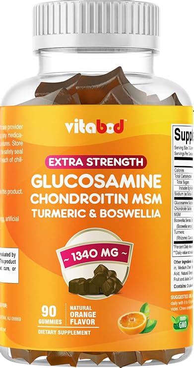 Amazon Vitabod Extra Strength Glucosamine Chondroitin Gummies With