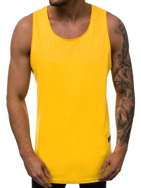 Ozonee O1205 Mens Tank Top Yellow Mens Clothing Ozonee