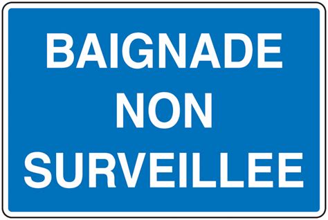 Panneau PVC Baignade non surveillée Signals