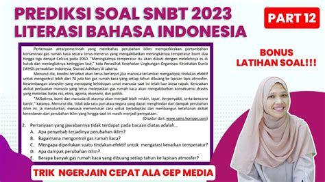 PREDIKSI SOAL TPS LITERASI BAHASA INDONESIA SNBT 2023 PART 12