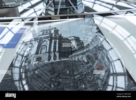 Inside Bundestag dome. Reichstag building in Berlin. Old historical ...