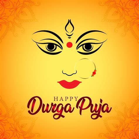 Dise O De Tarjeta Del Festival Feliz Durga Puja Festival Hind Dise O