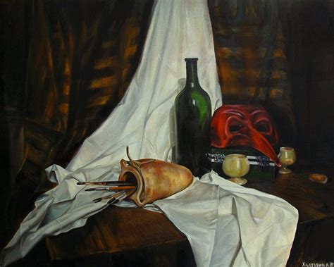 Still Life Venetian Mask Painting By Andrew Khalturin