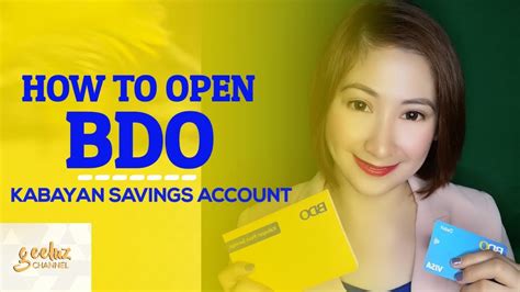 How To Open Bdo Kabayan Savings Account Youtube