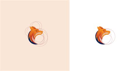 Fox Moon Golden Ratio Logo Design