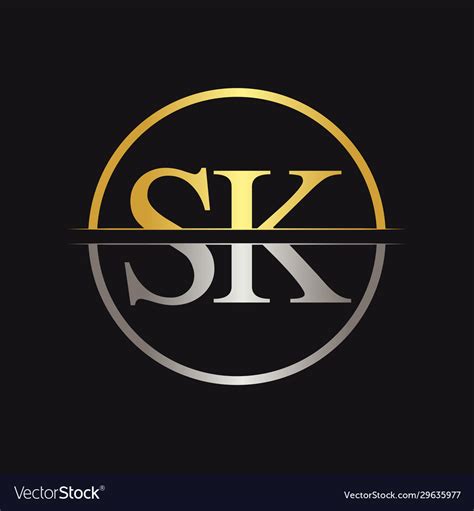 Initial Letter Sk Logo Design Template Royalty Free Vector