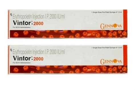 Vintor 2000 Erythropoietin Injection IP Prescription At Rs 140 Box In