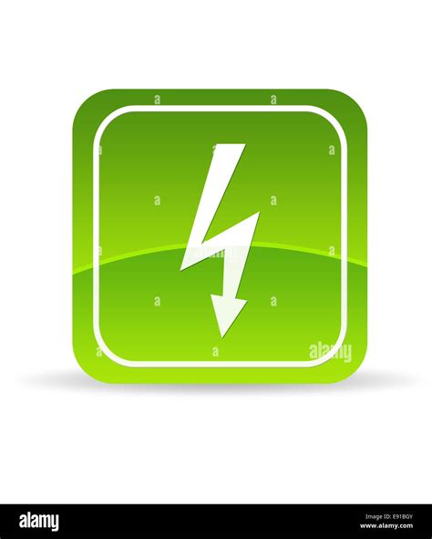 Green lightning bolt Icon Stock Photo - Alamy