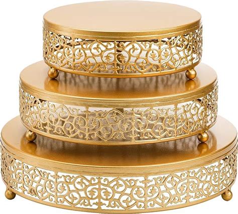 Hedume 3 Pack Cake Stands Metal Cake Stands Dessert Display Cupcake