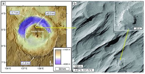 Stratified Rock At The Top Of Aeolis Mons In Gale Crater Produces