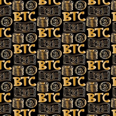 Premium Vector Bitcoin Seamless Gold Pattern With Gradient Isolated