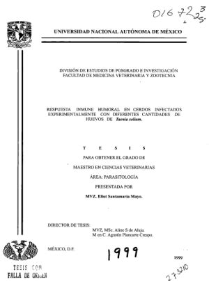 Respuesta Inmune Humoral En Cerdos Infectados Experimentalmente Con