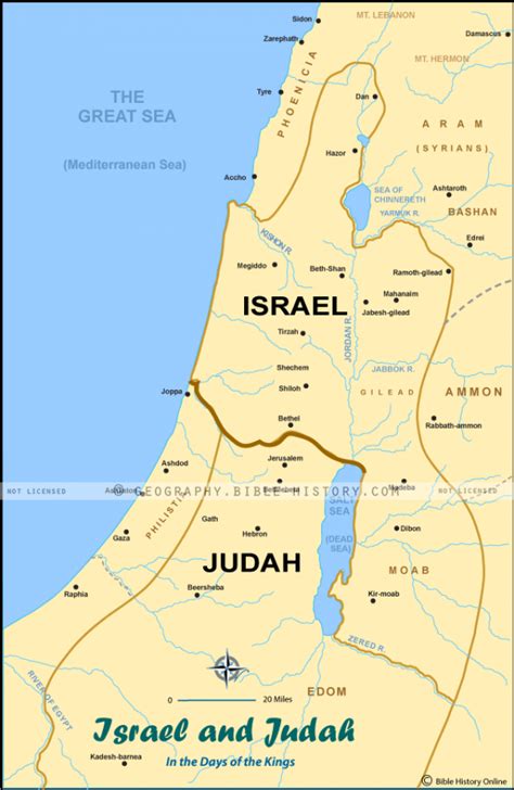 Israel And Judah Color Map Dpi Year License Bible Maps And