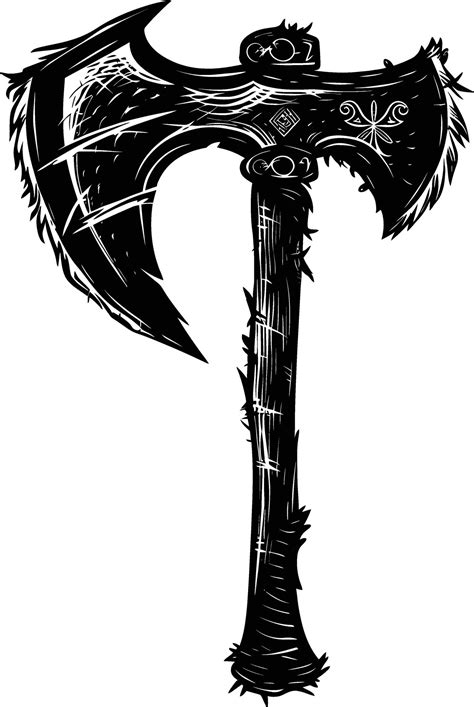 AI generated Silhouette viking ax or axe in mmorpg game black color ...