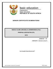 Isizulu Fal P May June Pdf Senior Certificate Examinations