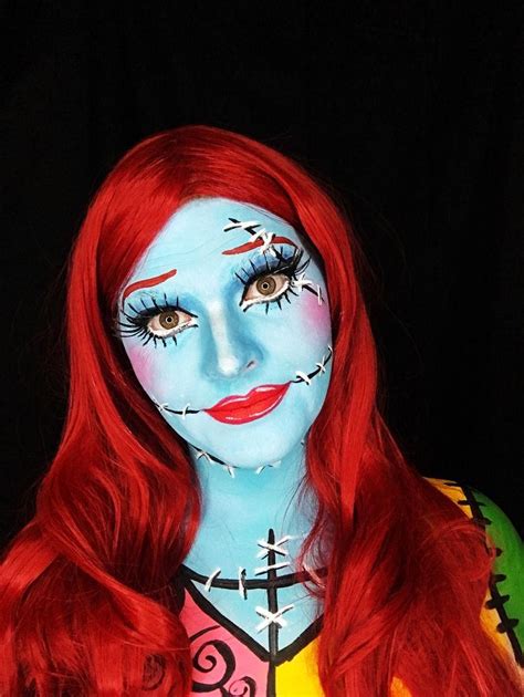 Halloween Body Painting Makeup Of Sally From Nightmare Before Christmas