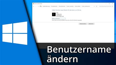 Windows 10 Benutzername ändern Tutorial YouTube