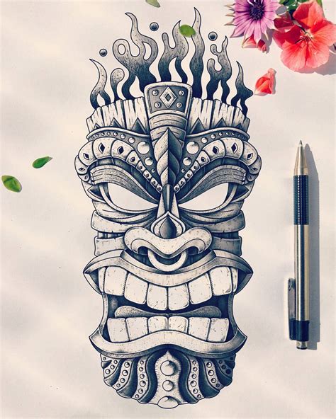 Tiki Head Drawing at GetDrawings | Free download