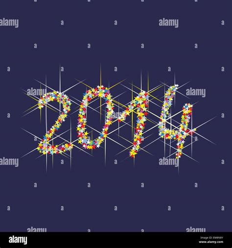 2014 New Year fireworks Stock Vector Image & Art - Alamy