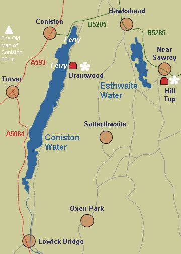 Coniston Water in the Lake District. Photogrpahs, maps, descriptions ...