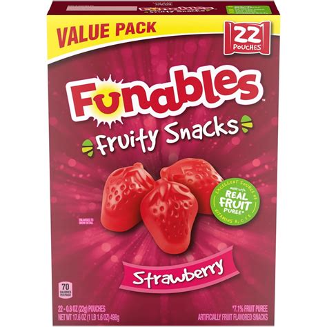 Funables Strawberry Fruit Snacks 17 6 Oz 22 Count