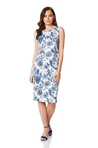 Roman Originals Womens Floral Double Layer Scuba Dress Ladies Evening