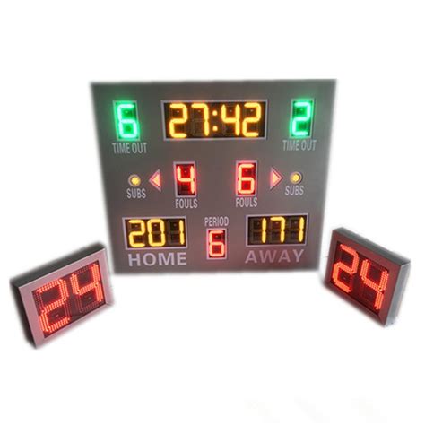 Digital Wireless Control LED Basketball Scoreboard With Shot Clock In 3 ...