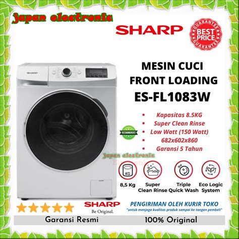 Jual Mesin Cuci FRONT LOADING SHARP Murah 8 5 Kg ES FL1083W Original