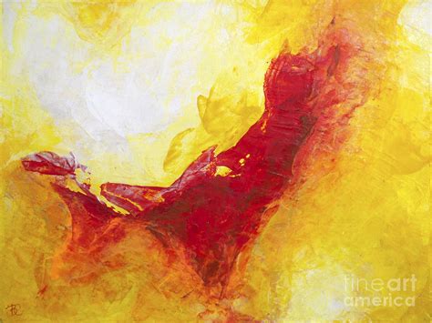 Yellow Red Abstract Painting Sun Flares Painting By Belinda Capol