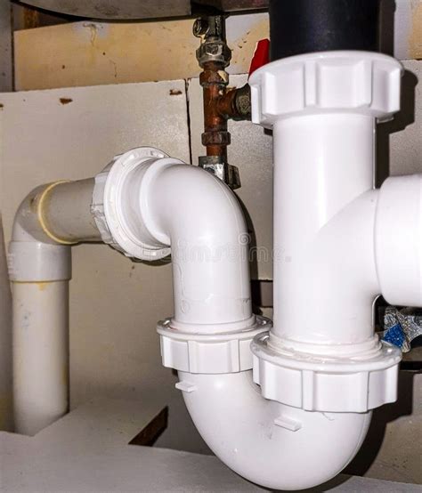 PVC Under Sink Pipe Layout stock image. Image of design - 250494969