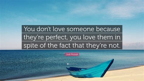 Jodi Picoult Quote You Don T Love Someone Because They Re Perfect