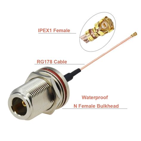 N Female To IPEX UFL RG178 Cable RF Coaxial Connector N Type Nut