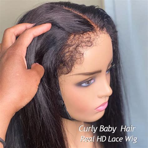 Natural C Edges Straight Hd Lace Wig With Kinky Baby Hair West Kiss Hair