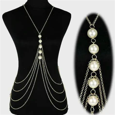 K KED Body Chain Delicate Jewelry Harness Necklace Rhinestone Bra Bikini Chest Women Accessory